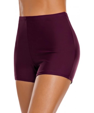 Women's Swim Shorts High Waisted Bathing Suit Bottoms Swimwear Boyshort Swimming Swimsuit Board Shorts Purple Red $13.75 Swim...