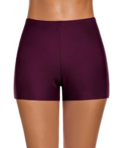 Women's Swim Shorts High Waisted Bathing Suit Bottoms Swimwear Boyshort Swimming Swimsuit Board Shorts Purple Red $13.75 Swim...