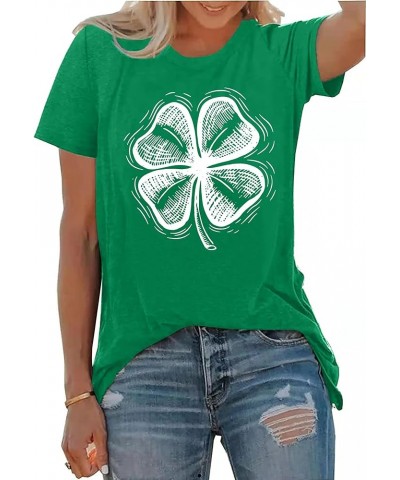 St Patricks Day Shirts for Women Shamrock Tshirt Casual Graphic T Shirt Irish Tee Tops C-green2 $12.09 T-Shirts