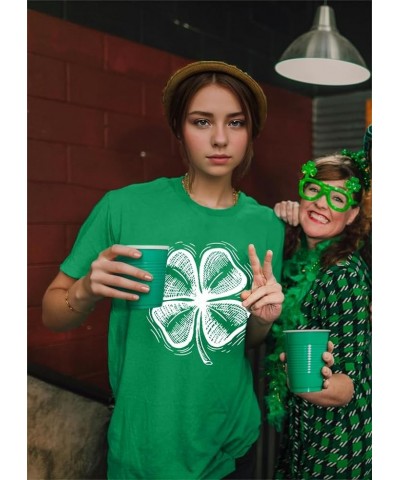 St Patricks Day Shirts for Women Shamrock Tshirt Casual Graphic T Shirt Irish Tee Tops C-green2 $12.09 T-Shirts