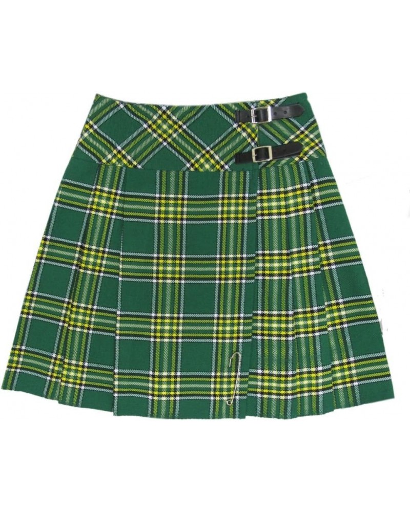 Womens 20" Plaid Knee Length Kilt Billie Skirt Leather Buckled Straps Irish $16.75 Skirts