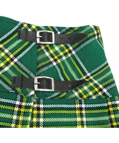 Womens 20" Plaid Knee Length Kilt Billie Skirt Leather Buckled Straps Irish $16.75 Skirts