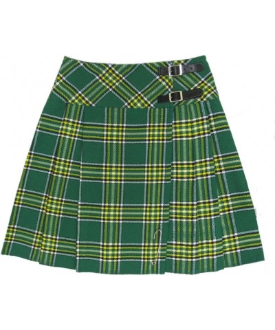 Womens 20" Plaid Knee Length Kilt Billie Skirt Leather Buckled Straps Irish $16.75 Skirts