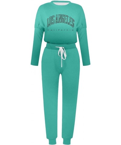 Women's Sweatsuit Sets 2 Piece Outfits Lounge Round Neck Long Sleeve Pullover Tops Drawstring Pant Lightweight Tracksuits 06-...