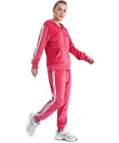 2 PCS Outfits Women's Fleece Sherpa Lined Sweatsuits Long Sleeve Hoodie and Sweat Pants Winter Warm Tracksuit Set 201coral $2...