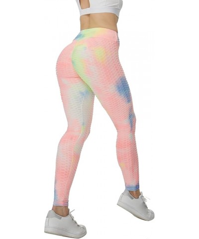 Tiktok Butt Leggings,Butt Lift Leggings Workout Leggings for Women Variegated Rainbow $9.93 Activewear