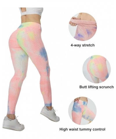 Tiktok Butt Leggings,Butt Lift Leggings Workout Leggings for Women Variegated Rainbow $9.93 Activewear