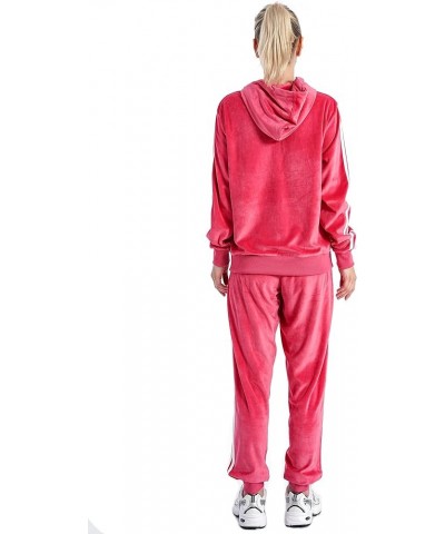 2 PCS Outfits Women's Fleece Sherpa Lined Sweatsuits Long Sleeve Hoodie and Sweat Pants Winter Warm Tracksuit Set 201coral $2...