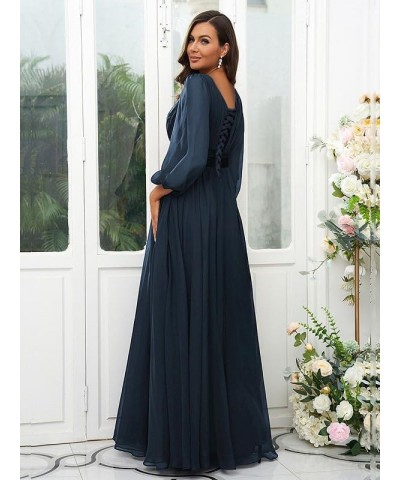 Women's Long Sleeve Bridesmaid Dresses for Wedding Chiffon Pleated Empire Waist Formal Evening Dress Desert Rose $39.20 Dresses