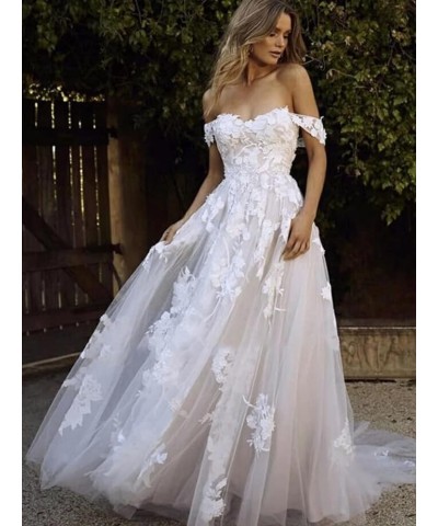 Long Puffy Wedding Dresses for Bride Elegant Bridal Gown with Train Summer Beach Wedding Dress D-ivory $65.36 Dresses