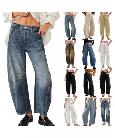 Baggy Jeans for Women,Womens Jeans High Waisted Wide Leg Trousers Denim Cargo Pants 90s Y2K Boyfriend Streetwear Jeans Z42-wh...