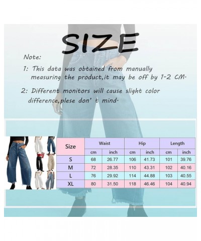 Baggy Jeans for Women,Womens Jeans High Waisted Wide Leg Trousers Denim Cargo Pants 90s Y2K Boyfriend Streetwear Jeans Z42-wh...