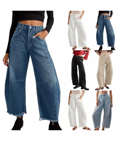 Baggy Jeans for Women,Womens Jeans High Waisted Wide Leg Trousers Denim Cargo Pants 90s Y2K Boyfriend Streetwear Jeans Z42-wh...