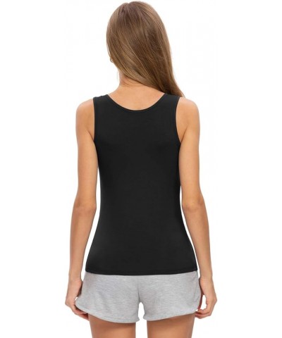 Womens Sleeveless Tank Tops Layering Tanks Undershirt Tank Top 3-4 Pack Black/Black/Black $13.95 Tanks