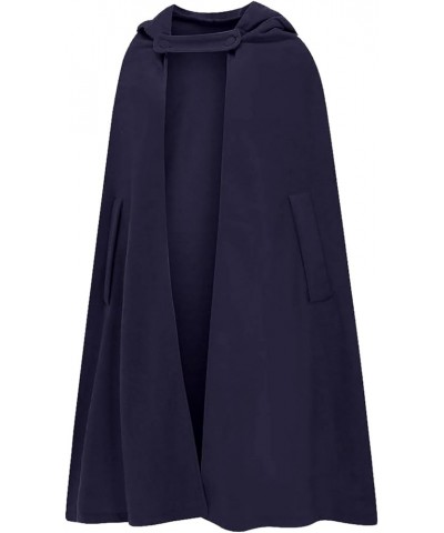 Gothic Hooded Trench Coat for Women Open Front Long Poncho Cloak Fall Winter Solid Color Harajuku Cape Outwear 5-purple $20.5...