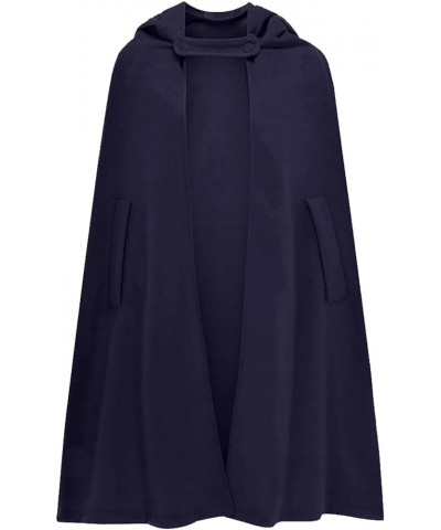 Gothic Hooded Trench Coat for Women Open Front Long Poncho Cloak Fall Winter Solid Color Harajuku Cape Outwear 5-purple $20.5...