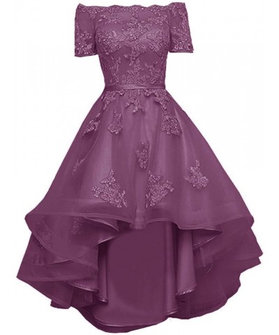 Homecoming Dress Short Prom Dress for Women Formal Gowns High Low Bridesmaid Dresses Plum $32.90 Dresses