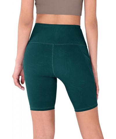 Women's Tummy Control Yoga Shorts 2.0 with Pockets High Waist Athletic Workout Shorts-5" / 8" Inseam 8 inches Wave Forest Tea...