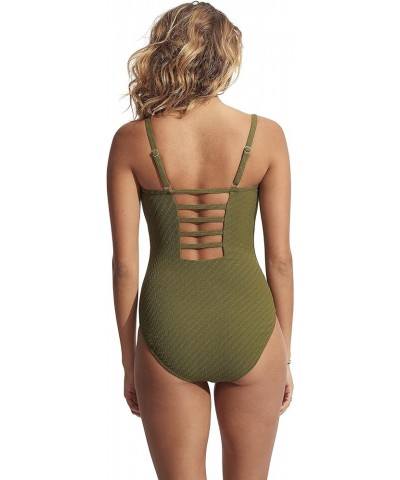 Women's Dd Square Neck Tank One Piece Willow Avocado $72.22 Swimsuits