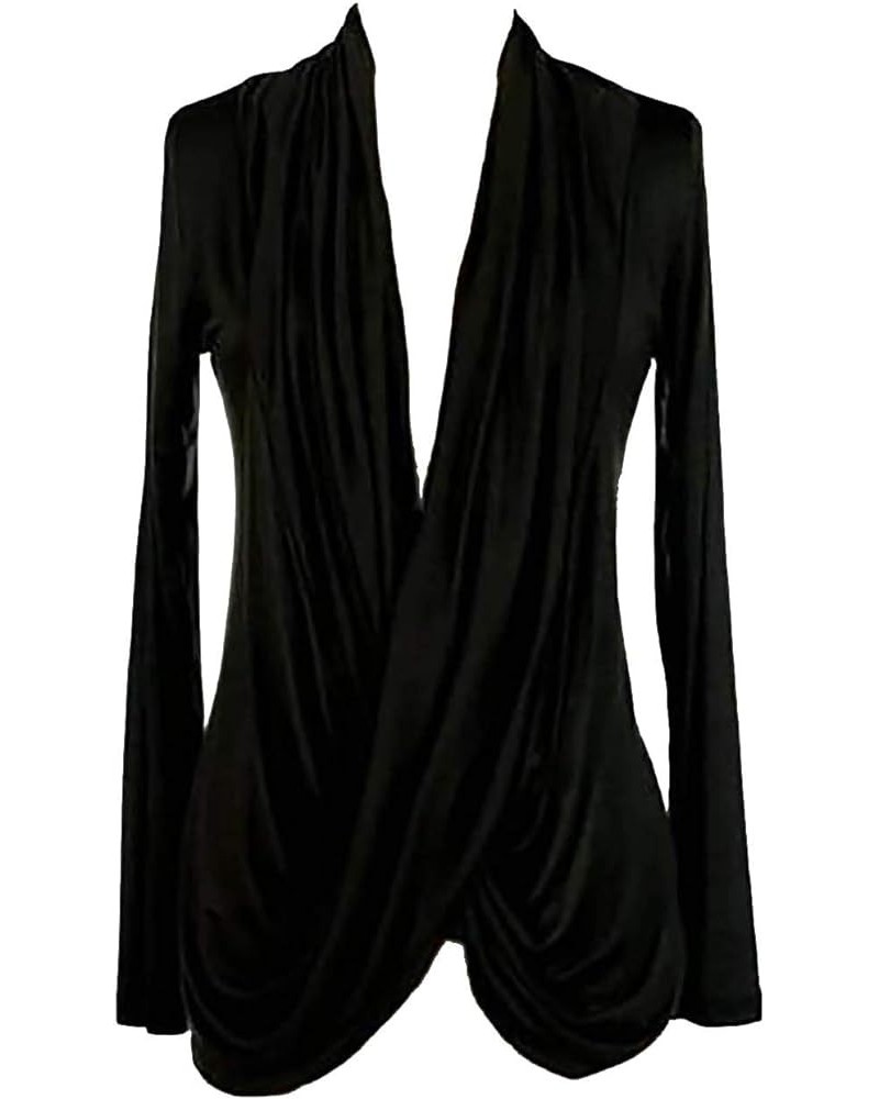 Women's USA 3/4 Sleeve V-Neck Waist Wrap Blouse Top Blak-criss Cross $11.37 Blouses