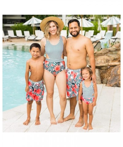 Family Matching Swimsuits One Piece Floral Printed Bathing Suits Monokini Cutout Mommy and Me Swimwear Boys Red-floral $11.13...