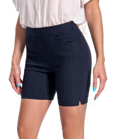 Women's Regular/Petite/Plus Work Causal Tulip-Hem Pull On Dress Career Shorts with Two Front Pockets Deep Blue Navy $13.18 Sh...