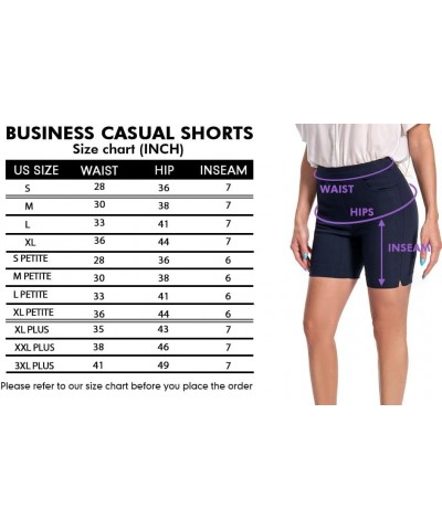 Women's Regular/Petite/Plus Work Causal Tulip-Hem Pull On Dress Career Shorts with Two Front Pockets Deep Blue Navy $13.18 Sh...