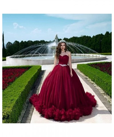 Women's Sweetheart Strapless Puffy Quinceanera Dresses Ball Gown Crystal Beaded 15 Dresses for Quinceanera Lavender $51.30 Dr...