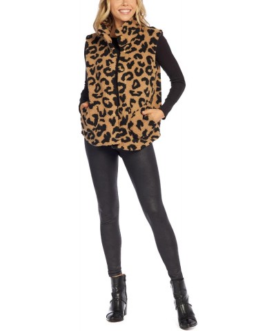 Pruitt Womens Sherpa Vest, Leopard, Small $41.30 Vests