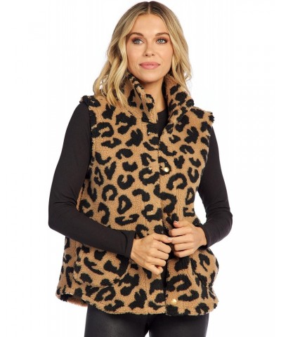 Pruitt Womens Sherpa Vest, Leopard, Small $41.30 Vests