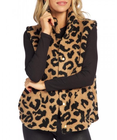 Pruitt Womens Sherpa Vest, Leopard, Small $41.30 Vests