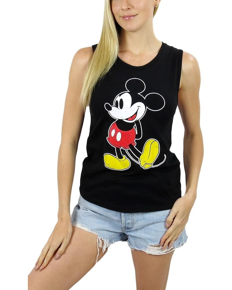 Womens Mickey Mouse Sleeveless Muscle Tank Top Black $14.50 Tanks