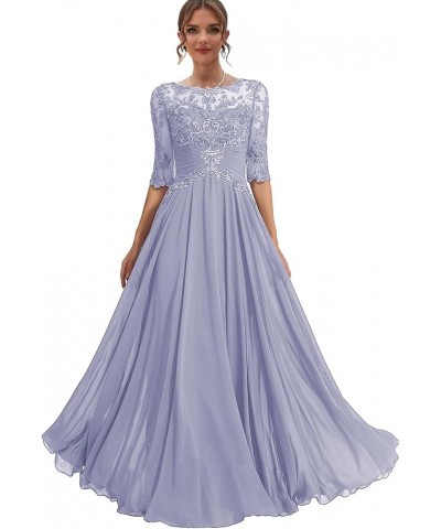 Lace Mother of The Bride Dresses for Women Chiffon Long Wedding Guest Dress Corset Evening Gown Lavender $40.04 Dresses