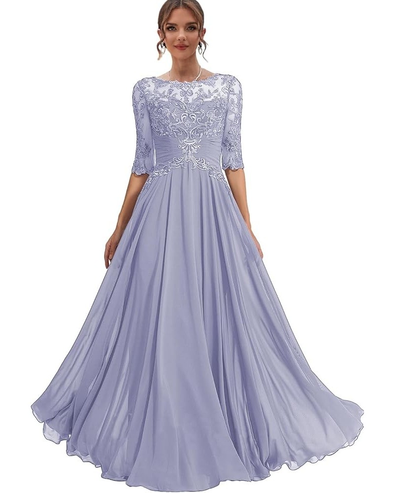 Lace Mother of The Bride Dresses for Women Chiffon Long Wedding Guest Dress Corset Evening Gown Lavender $40.04 Dresses