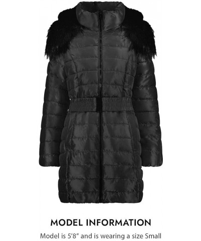 Puffer Coat for Women - Mid-Length Quilted Warm Winter Jacket Black $19.00 Jackets