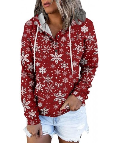 Christmas Costumes For Women 2023 Ugly Funny Christmas Graphic Button Down Drawstring Hooded Pullover Sweatshirts With Pocket...