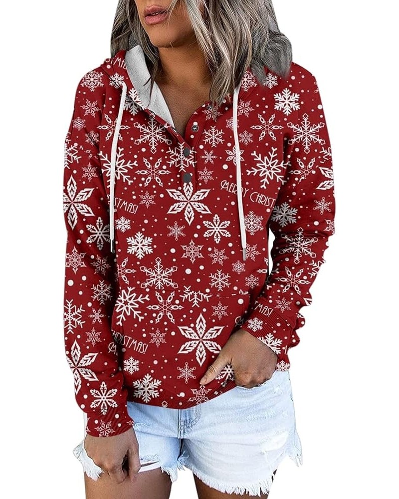 Christmas Costumes For Women 2023 Ugly Funny Christmas Graphic Button Down Drawstring Hooded Pullover Sweatshirts With Pocket...