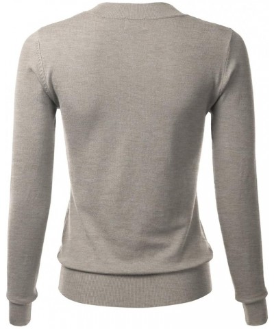 Women's Soft Basic Thick V-Neck Pullover Long Sleeve Knit Sweater (S-XL) Fc645_camel $17.75 Sweaters