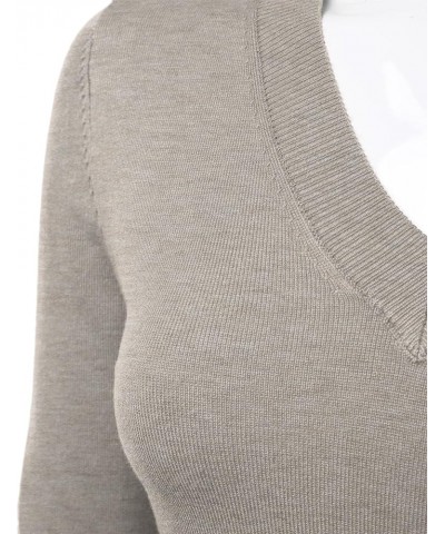 Women's Soft Basic Thick V-Neck Pullover Long Sleeve Knit Sweater (S-XL) Fc645_camel $17.75 Sweaters