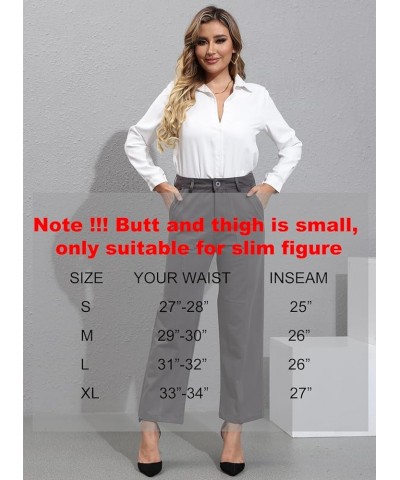 Womens Work Dress Pants Business Casual Slacks Capri Ankle Chino Pants Straight Wide Leg Relaxed Fit Black $10.43 Pants