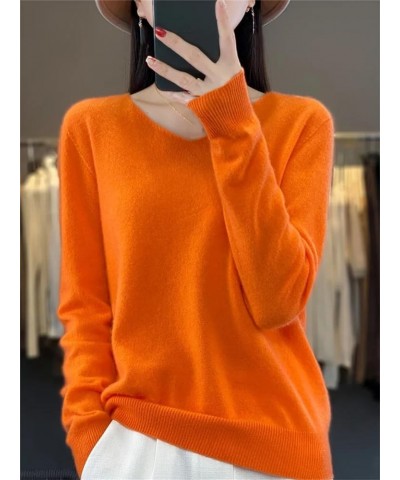 Women 100% Merino Wool V-Neck Sweater Autumn Winter Casual Cashmere Knitwear Solid Bottoming Shirt Khaki2 $24.29 Sweaters