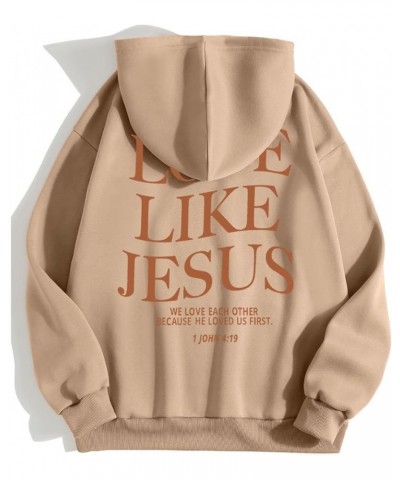 Love Like Jesus Letter Graphic Christian Hoodies For Women Girls Bible Verse Oversized Long Sleeve Pocket Y2K Sweatshirt Tops...