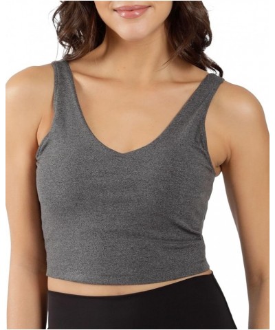 Everyday Cloud Support Crop Tank with Built-in Bra Heather Charcoal $12.43 Tanks