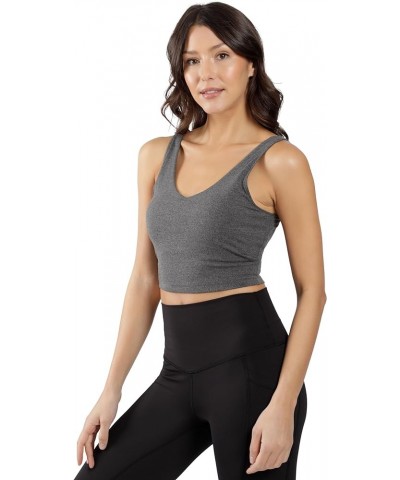 Everyday Cloud Support Crop Tank with Built-in Bra Heather Charcoal $12.43 Tanks