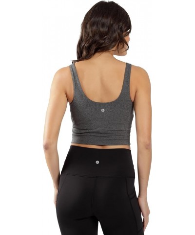 Everyday Cloud Support Crop Tank with Built-in Bra Heather Charcoal $12.43 Tanks