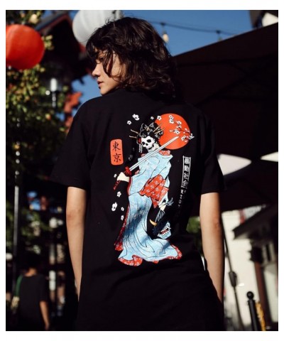 Womens Short Sleeve Graphic and Embroidered Fashion T-Shirts and Tees Geisha Samurai (Black) $18.76 T-Shirts