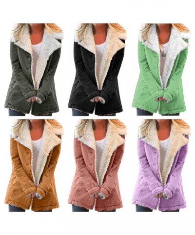 Womens Fashion Winter Warm Long Sleeve Solid Tops Fuzzy Fleece Open Front Hooded Cardigans Jacket Coats with Pockets Army Gre...