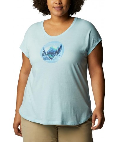 Women's Bluebird Days Modern Short Sleeve Tee Spring Blue Heather/Mindful Meditation Grx $9.75 Activewear