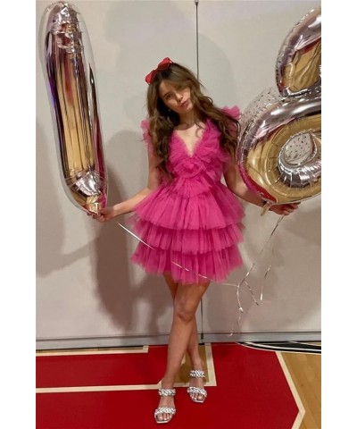 Tiered Tulle Homecoming Dresses for Teens Puffy Ruffles Short Prom Dresses A-Line Cocktail Party Club Growns Lavender $25.52 ...