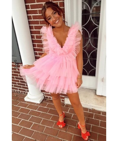 Tiered Tulle Homecoming Dresses for Teens Puffy Ruffles Short Prom Dresses A-Line Cocktail Party Club Growns Lavender $25.52 ...